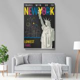 Fly to New York - Northwest Airlines Poster with Statue View - Image 5
