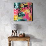 Forest with animal pattern backgrounds painting mammal — alternate room view