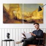 Forum Romanum by J. M. W. Turner — two-panel canvas arrangement in a room