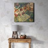Four Dancers (ca. 1899) painting in high resolution by EDGAR DEGAS — room mockup view 1