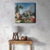 Francois Boucher art print, vintage The Fountain of Love, rococo illustration — room mockup view 1
