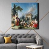 Francois Boucher art print, vintage The Fountain of Love, rococo illustration — room mockup view 21