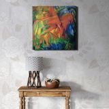 Franz Marc's Animals in a Landscape (1914) — room mockup view 1