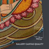 Ganesha on Lotus Throne - Vibrant Hindu Folk Art Scene canvas wall art - Image 3
