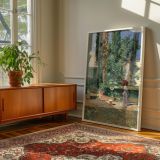 Garden of the Fortuny Residence by Mariano Fortuny - Red Umbrella and Trees canvas wall art - Image 6