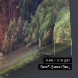 Garden Pond and Stone Bridge - canvas surface and wrapped edge detail