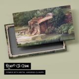 Garden Pond and Stone Bridge - canvas rear frame and hanging hardware
