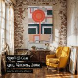 Geometric Blocks - Fernand Leger Abstract Composition in Red, Grey, and Beige canvas wall art - Image 3