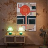 Geometric Blocks - Fernand Leger Abstract Composition in Red, Grey, and Beige canvas wall art - Image 5