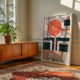 Geometric Blocks - Fernand Leger Abstract Composition in Red, Grey, and Beige canvas wall art - Image 6