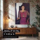 Geraldine Lee by George Bellows - Bright Pink Dress with Confident Posture canvas wall art