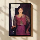 Geraldine Lee by George Bellows - Bright Pink Dress with Confident Posture canvas wall art - Image 2
