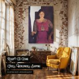 Geraldine Lee by George Bellows - Bright Pink Dress with Confident Posture canvas wall art - Image 3
