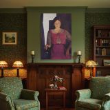 Geraldine Lee by George Bellows - Bright Pink Dress with Confident Posture canvas wall art - Image 4