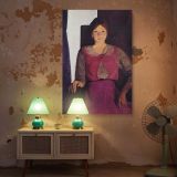 Geraldine Lee by George Bellows - Bright Pink Dress with Confident Posture canvas wall art - Image 5