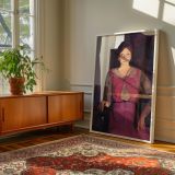 Geraldine Lee by George Bellows - Bright Pink Dress with Confident Posture canvas wall art - Image 6