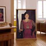 Geraldine Lee by George Bellows - Bright Pink Dress with Confident Posture canvas wall art - Image 7