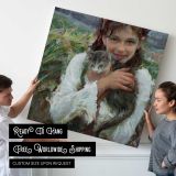 Girl Holding a Cat by Daniel Gerhartz — room mockup view 4