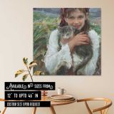 Girl Holding a Cat by Daniel Gerhartz — room mockup view 6