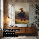 Girl I Left Behind by Eastman Johnson - Windy Shore and Blue Cape Scene canvas wall art