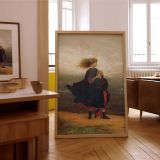 Girl I Left Behind by Eastman Johnson - Windy Shore and Blue Cape Scene canvas wall art - Image 7