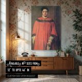 Girl in Red by Edgar Degas - Muted Expression with Drapery and Light canvas wall art