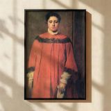 Girl in Red by Edgar Degas - Muted Expression with Drapery and Light canvas wall art - Image 2