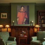 Girl in Red by Edgar Degas - Muted Expression with Drapery and Light canvas wall art - Image 4
