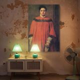 Girl in Red by Edgar Degas - Muted Expression with Drapery and Light canvas wall art - Image 5