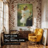 Girl in White by Frank Weston Benson - Summer Garden and Soft Light canvas wall art - Image 3