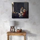 Girl Interrupted at Her Music (ca. 1660–1661) famous painting.Johannes VERMEER — room mockup view 1