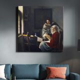 Girl Interrupted at Her Music (ca. 1660–1661) famous painting.Johannes VERMEER — room mockup view 3