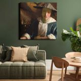 Girl with a Flute (ca. 1665–1675) attributed by Johannes VERMEER — room mockup view 15
