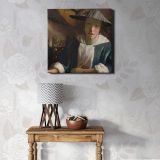 Girl with a Flute (ca. 1665–1675) attributed by Johannes VERMEER — room mockup view 1