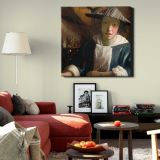 Girl with a Flute (ca. 1665–1675) attributed by Johannes VERMEER — room mockup view 22