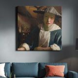 Girl with a Flute (ca. 1665–1675) attributed by Johannes VERMEER — room mockup view 3