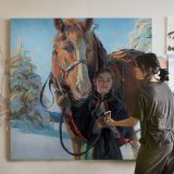 Girl with a Horse in Winter — room mockup view 3