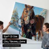 Girl with a Horse in Winter — room mockup view 4
