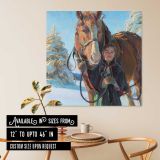 Girl with a Horse in Winter — room mockup view 6