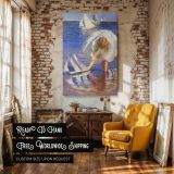 Girl with Sailboat by Edmund Tarbell - Bright Water and Summer Dress canvas wall art - Image 3