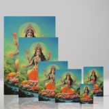 Goddess Lakshmi - Vibrant Lotus Throne and Divine Halo canvas wall art - Image 4