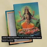 Goddess Lakshmi - Vibrant Lotus Throne and Divine Halo canvas wall art - Image 6