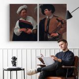 Good Luck by Caravaggio - two-panel canvas displayed in a reading room