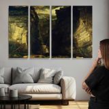 Gordale Scar - multi-panel canvas displayed above a sofa