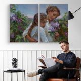 Grandmothers-garden by Daniel Gerhartz - two-panel canvas displayed in a reading room