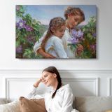 Grandmothers-garden by Daniel Gerhartz - single-panel canvas displayed above a sofa