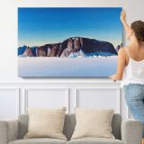 Greenland Coast by Rockwell Kent - single-panel canvas shown with a person for scale