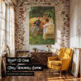 Group in Orchard by Edmund Charles Tarbell - Impressionist Scene with Trees canvas wall art - Image 3