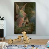 Guardian Angel and Children - 1914 Spiritual Scene Print - Image 2