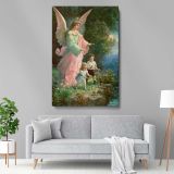 Guardian Angel - Children by Cliff Spiritual Protection Scene canvas wall art - Image 5